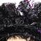 24'' Unlit Purple and Black Spooky Skeleton Pine Halloween Wreath